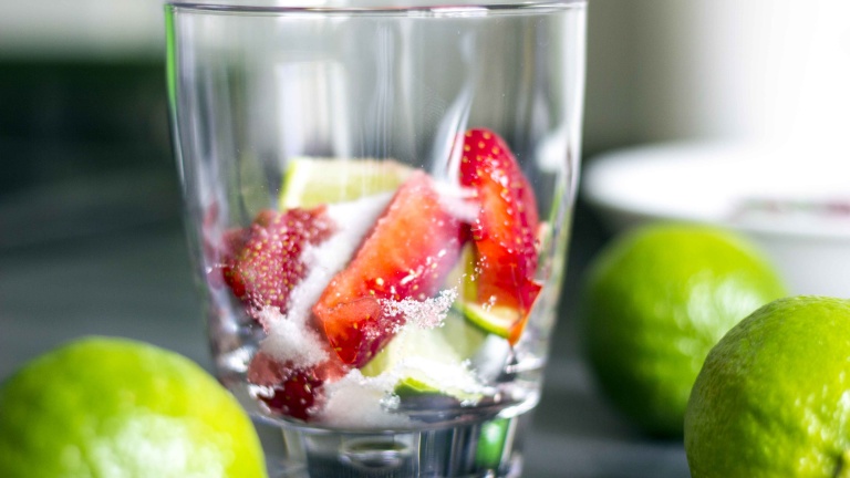 Strawberry Caipirinha Cocktail